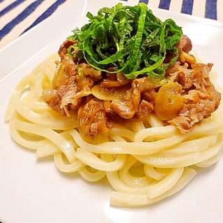 夏を元気に！なめたけと牛肉の冷やしうどん